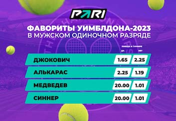 PARI: Джокович — главный фаворит Уимблдона в 2023 году. За сербом следуют Алькарас, Медведев и Синнер